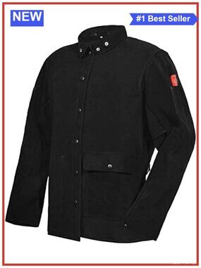 Heavy Duty Leather Welding Jacket Flame Retardant Work Safety Jacket